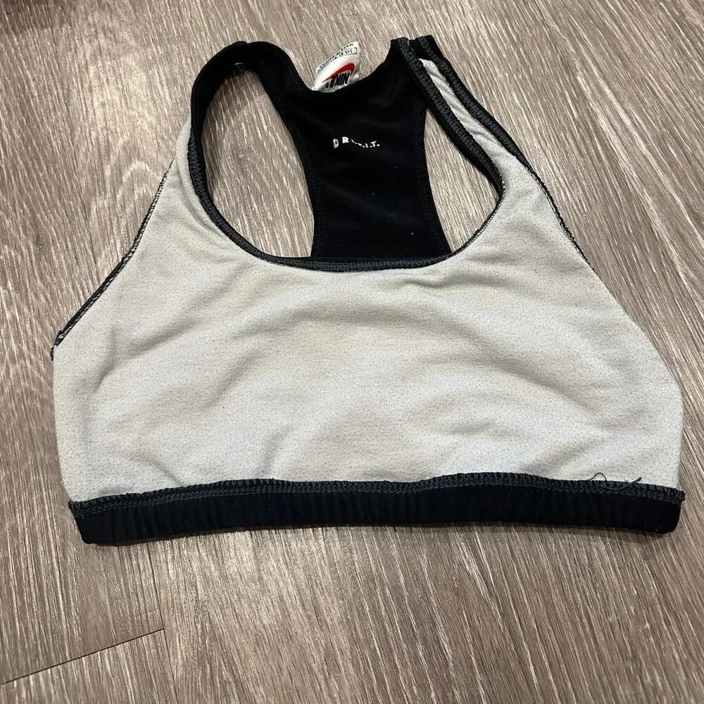 VTG 90s Nike Black Large Swoosh Racerback Sports Bra Sz Small ASO Monica Friends